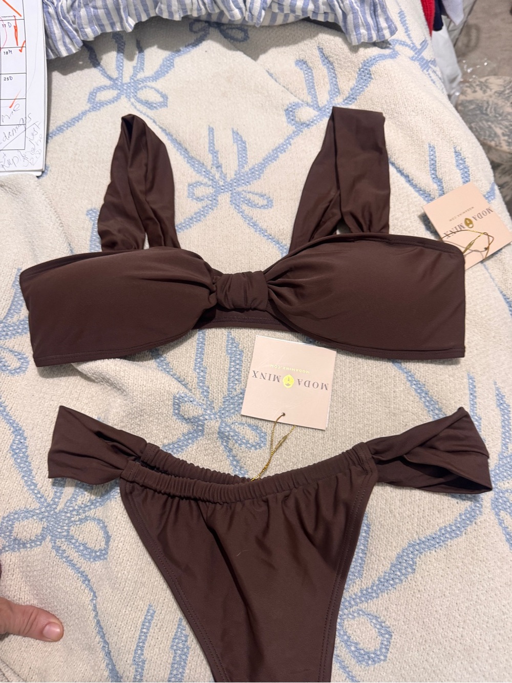 Chocolate Brown Knot-Front Bikini Set